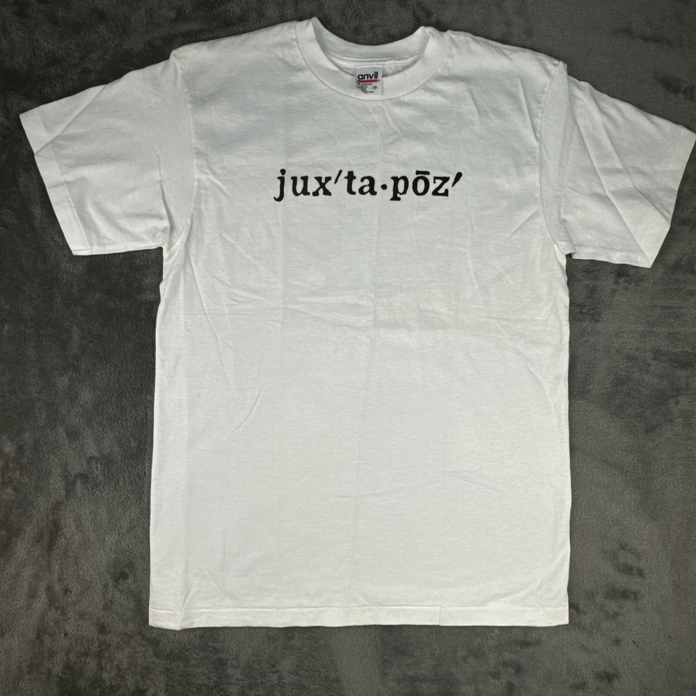 Juxtapoz Vintage T-Shirt Anvil Tag M Single Stitch White Front Hit  Made‎ In USA